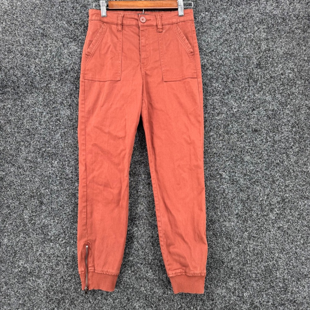 Kut from the Kloth Chris High Rise Jogger Pants Rust Terracotta Size 2 Zip Ankle